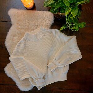 White Knit Turtleneck Sweater Size S